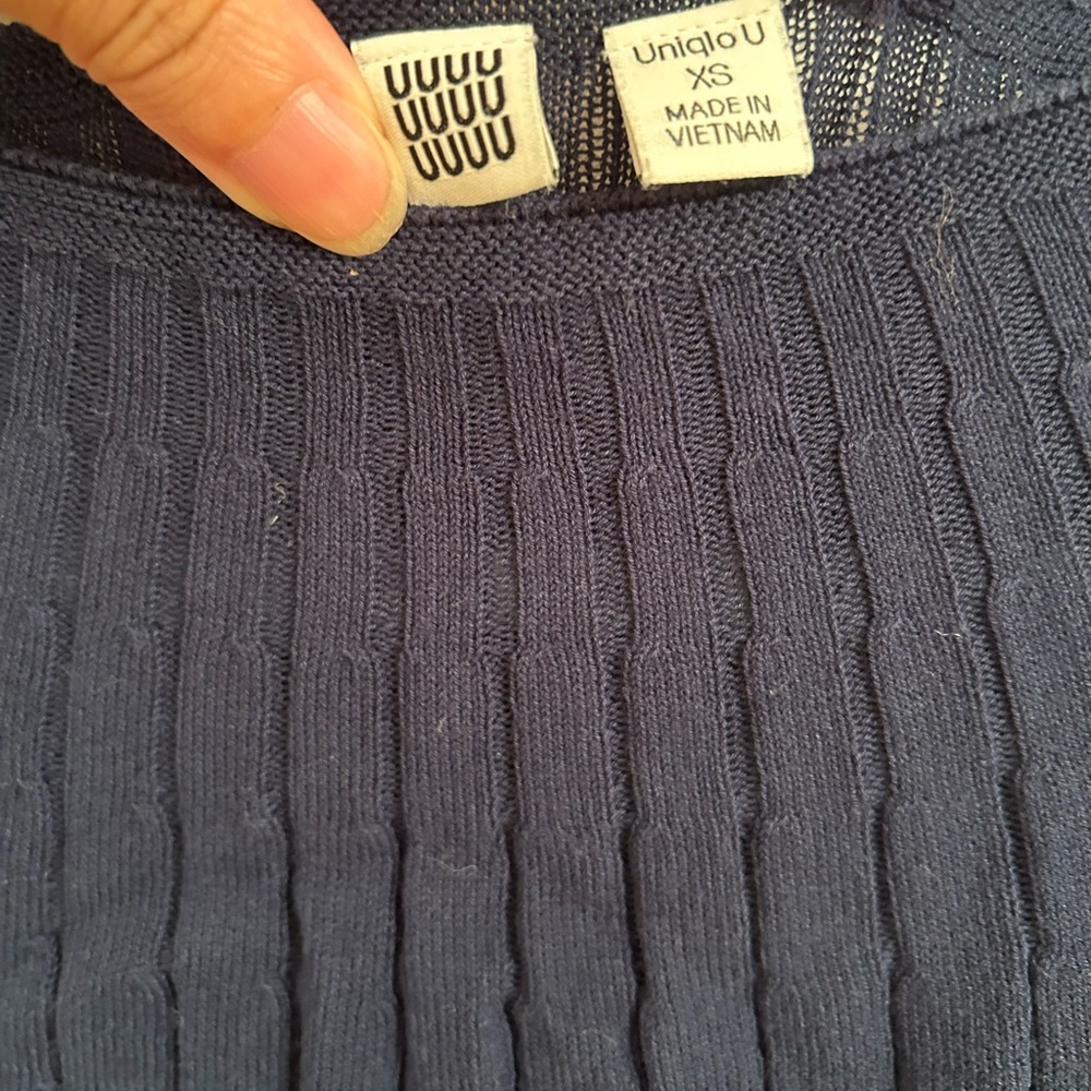NWOT Uniqlo U Crew Neck Ribbed Balloon Dress - Picture 4 of 6